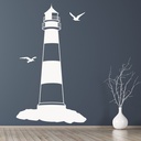 Lighthouse Beach Nautical Wall Sticker - Mod7