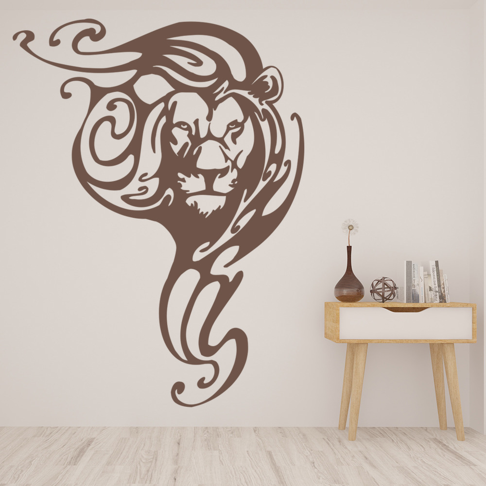 Lion Head African Animals Wall Sticker - Mod3