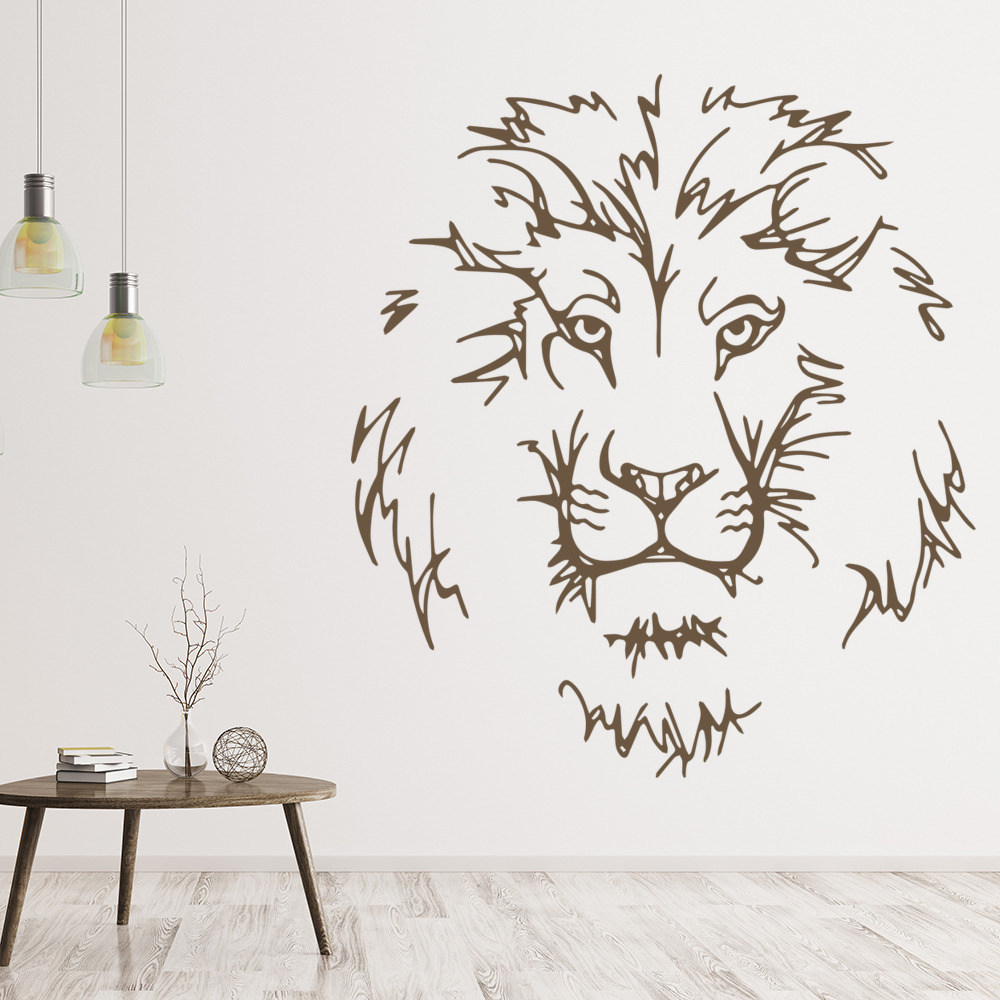 Lion Head African Animals Wall Sticker - Mod4