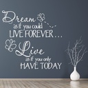 Live For Today Inspirational Quote Wall Sticker - Mod5