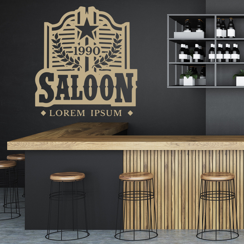 Lorem Ipsum Saloon Cowboy Wall Sticker