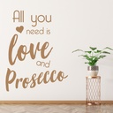 Love And Prosecco Alcohol Quote Wall Sticker
