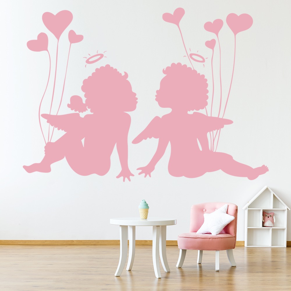 Love Heart Cherubs Angels Wall Sticker