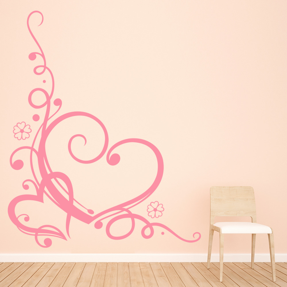 Love Heart Corner Wall Sticker