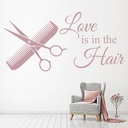 Love Is In The Hair Salon Scissors Wall Sticker