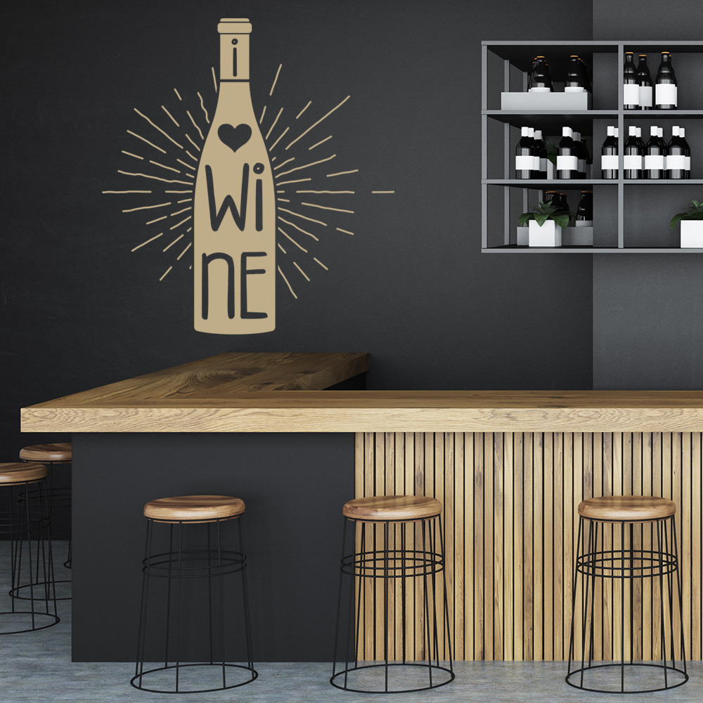 Love Wine Alcohol Quote Wall Sticker