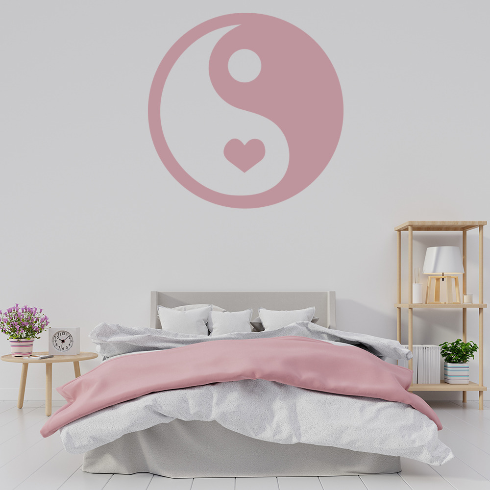 Love Ying Yang Heart Wall Sticker