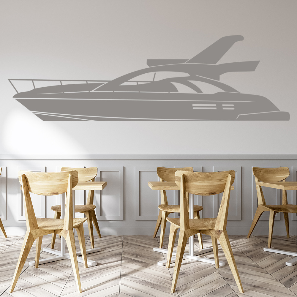 Luxury Speed Boat Sailing Ships Wall Sticker