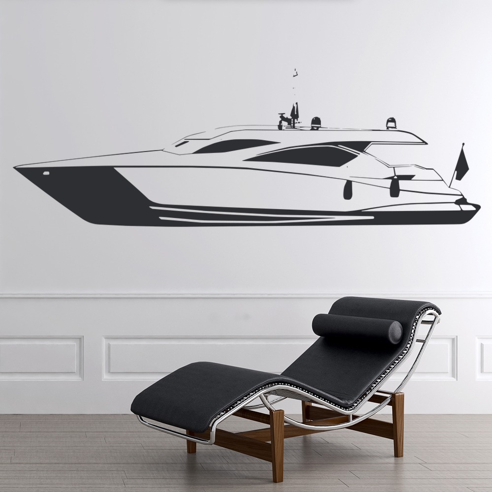 Luxury Speed Boat Sailing Yacht Wall Sticker
