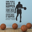 Make It Happen Basketball Michael Jordan Quote Wall Sticker