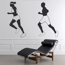 Male Female Runners Marathon Sports Wall Sticker