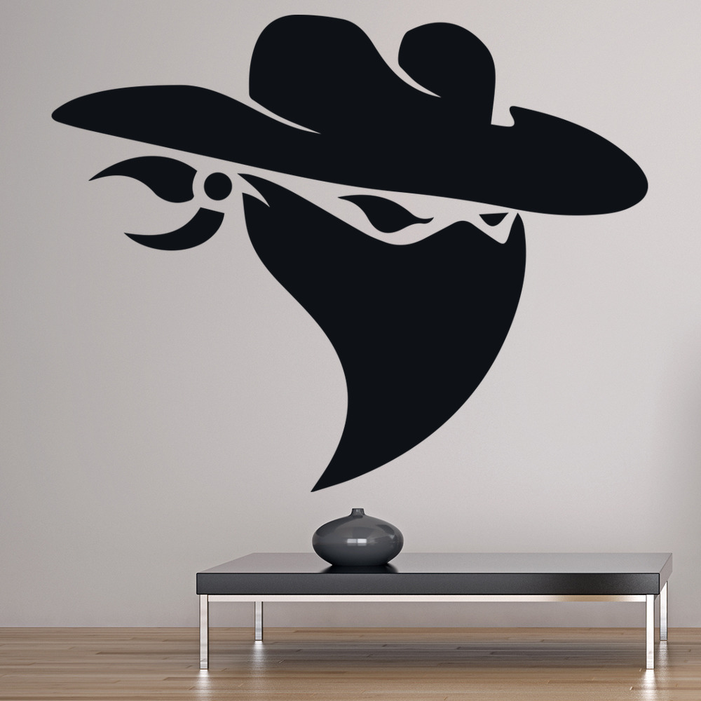 Masked Bandit Head Wild West America USA Wall Stickers Home Decor Art Decals