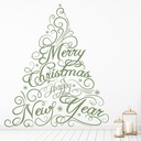 Merry Christmas Tree Wall Sticker - Mod3