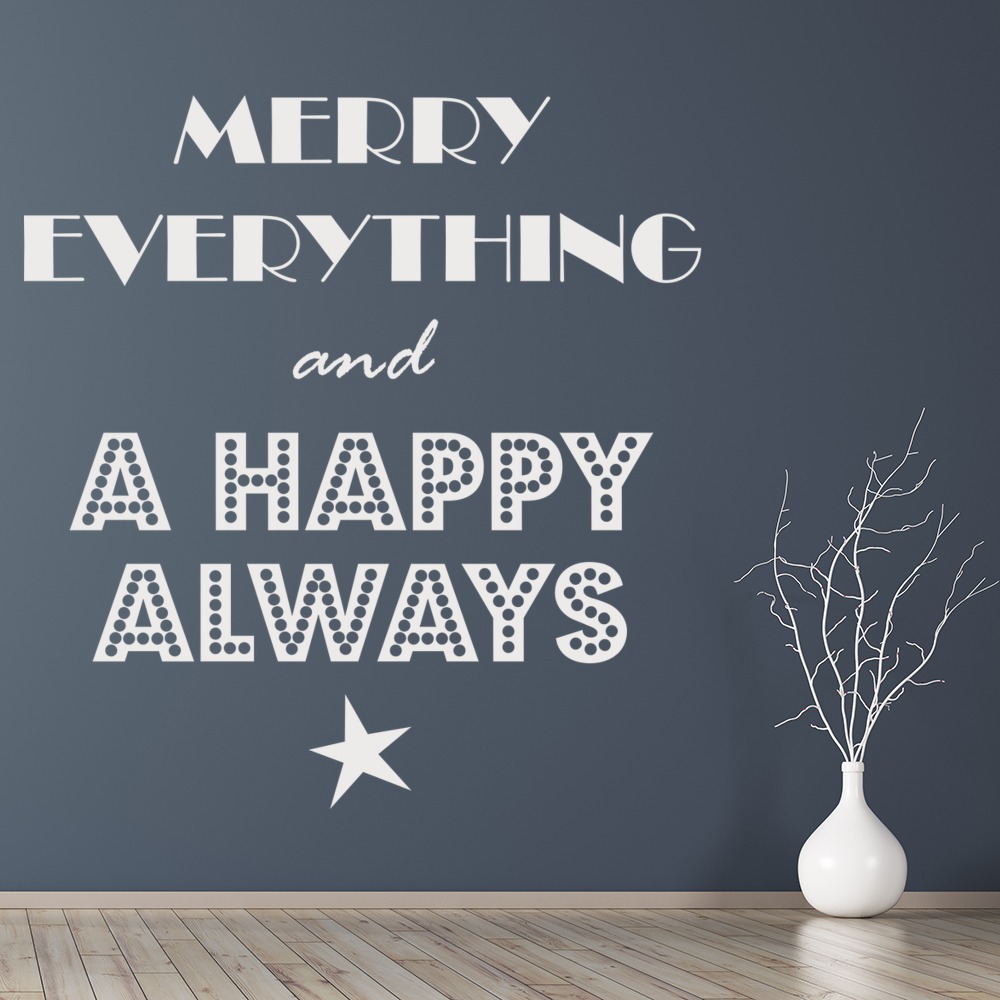 Merry Everything Happy Always Christmas Wall Sticker