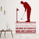 Mind And Character Golf Quote Wall Sticker