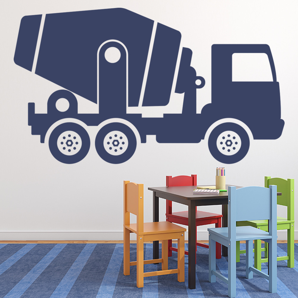 Mixer Truck Construction Lorry Wall Sticker