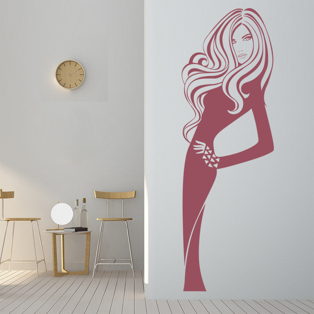 Model Pose Hair Salon Wall Sticker