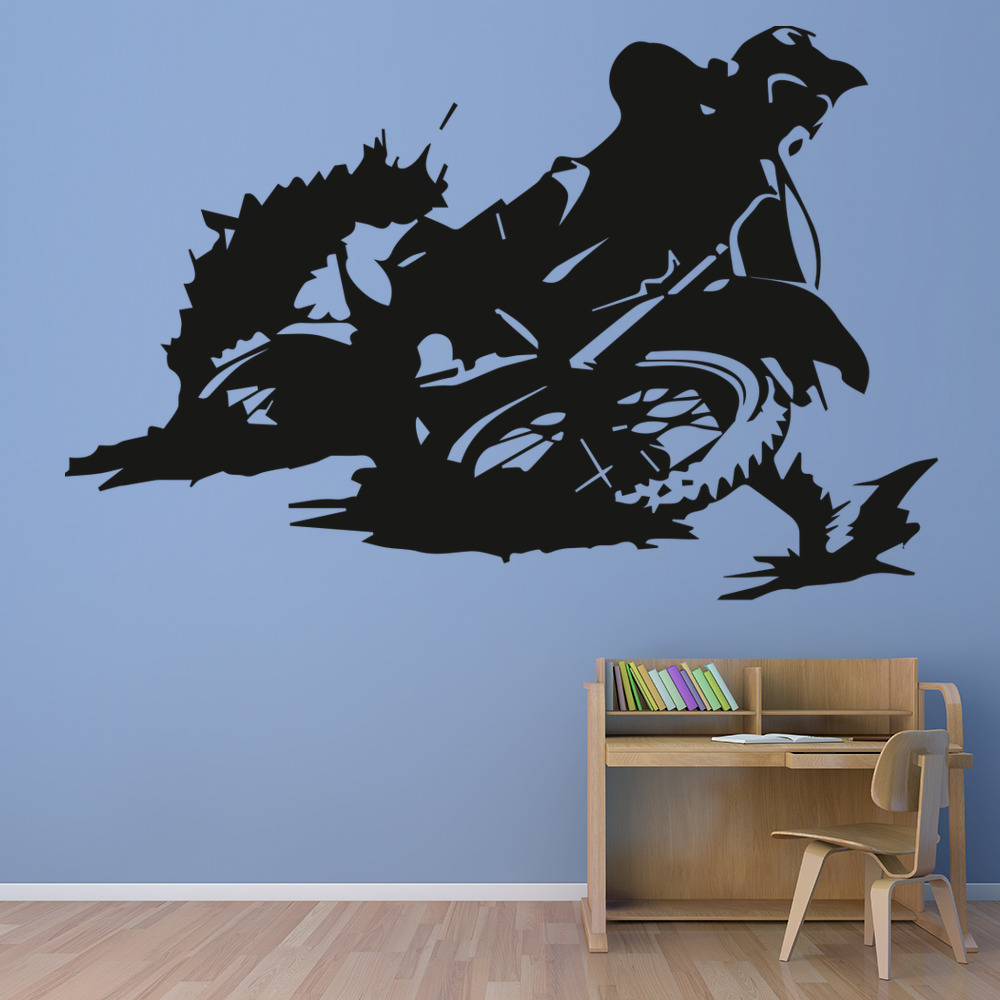 Motorbike Skid Motocross Rider Wall Sticker