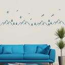 Mountains Trees Birds Wall Sticker Set