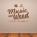 Music And Weed Cannabis Wall Sticker