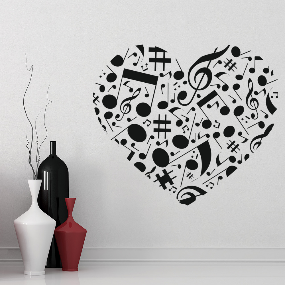Music Love Heart Wall Sticker