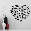 Music Love Heart Wall Sticker