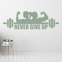 Never Give Up Sports Quote Wall Sticker - Mod5