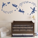 Never Grow Up Kids Peter Pan Wall Sticker