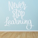 Never Stop Learning School Quote Wall Sticker