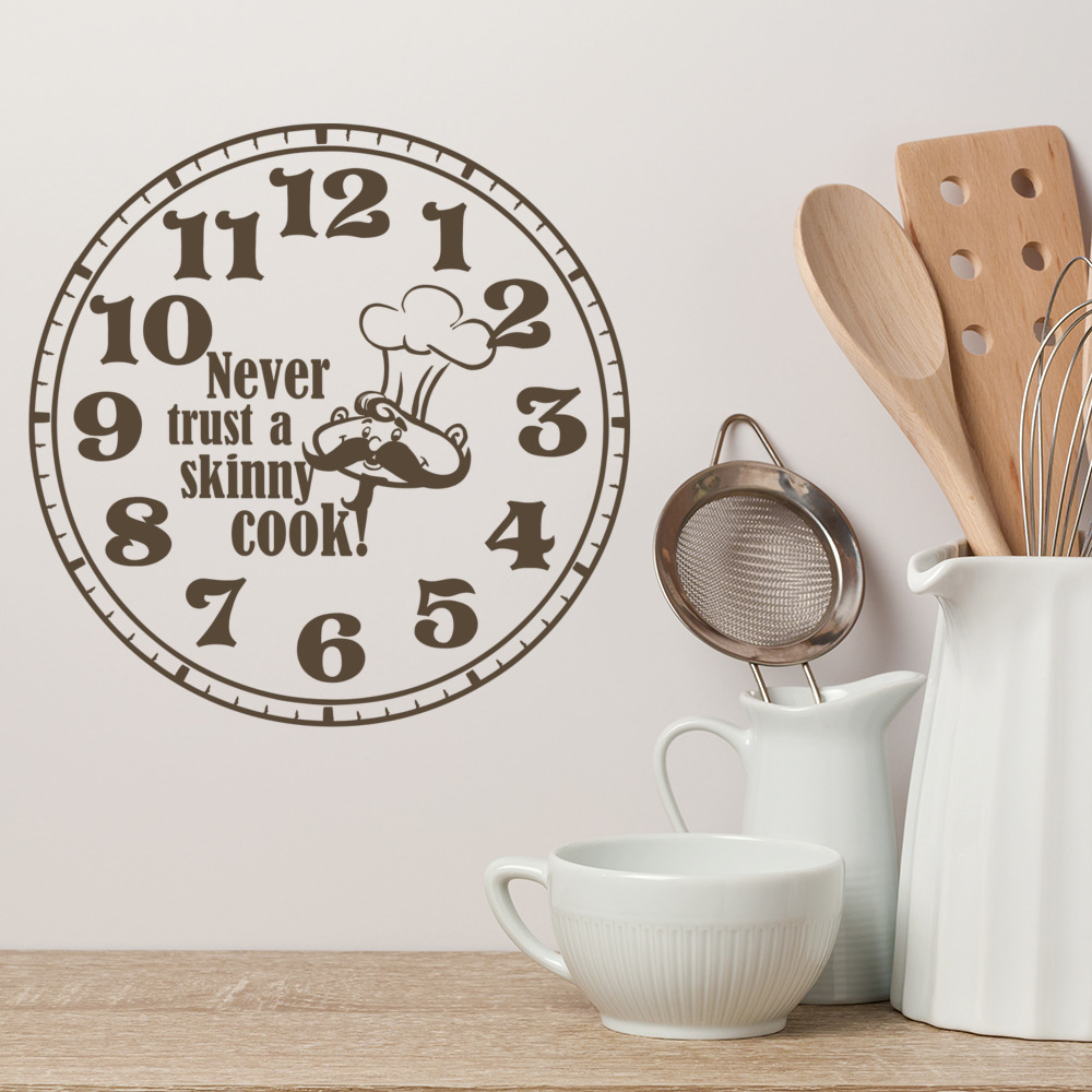 Never Trust A Skinny Chef Kitchen Quote Wall Sticker