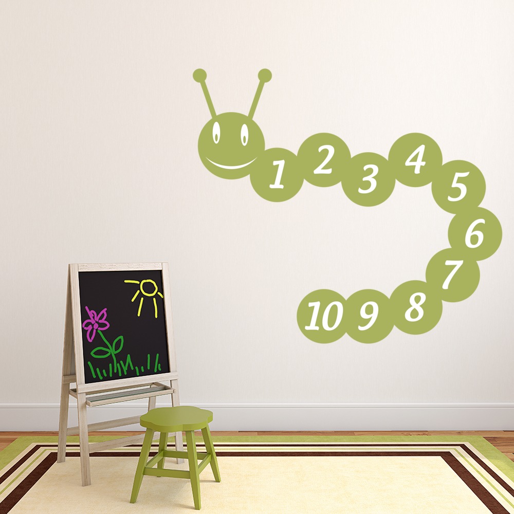 Number Caterpillar Counting Math Wall Sticker