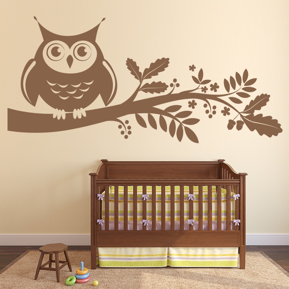 Owl Branch Nursery Wall Sticker - Mod5