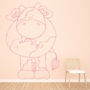 Patchwork Cow Farm Animals Wall Sticker