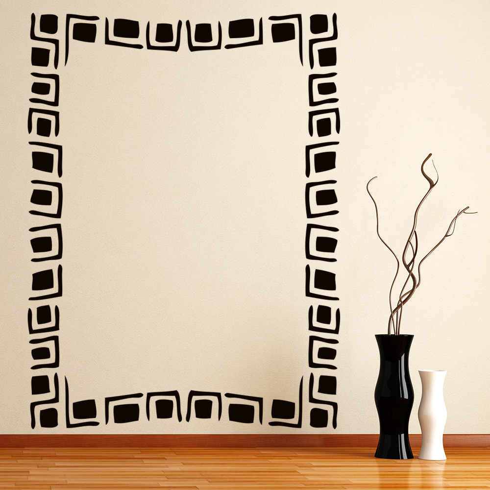 Patterned Rectangular Decorative Frame Wall Sticker Home Border Decor Art Decals