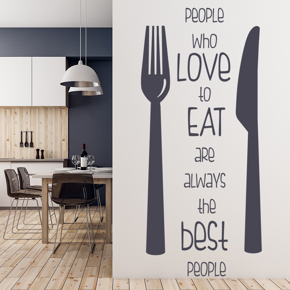 People Who Love To Eat Kitchen Quote Wall Sticker - Mod1