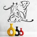Pet Animals Rabbit Cat Dog Wall Sticker