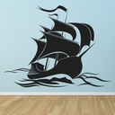Pirate Ship Jolly Roger Wall Sticker - Mod2