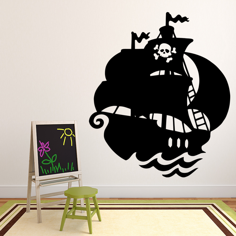 Pirate Ship Jolly Roger Wall Sticker - Mod3