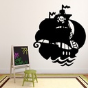 Pirate Ship Jolly Roger Wall Sticker - Mod3