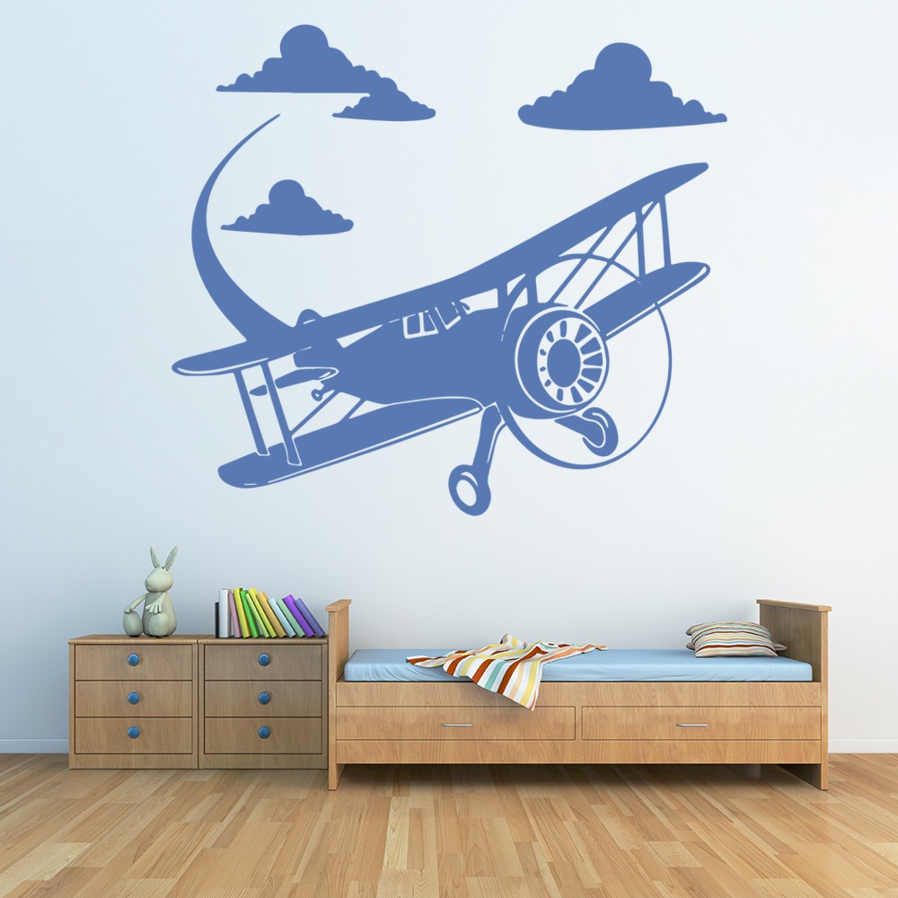 Plane Soaring Adventure Wall Sticker