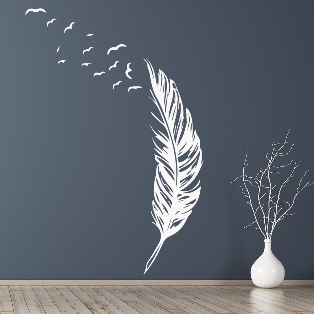 Plume Feather Birds Wall Sticker