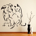 Rabbit Cat Dog Pet Animals Wall Sticker