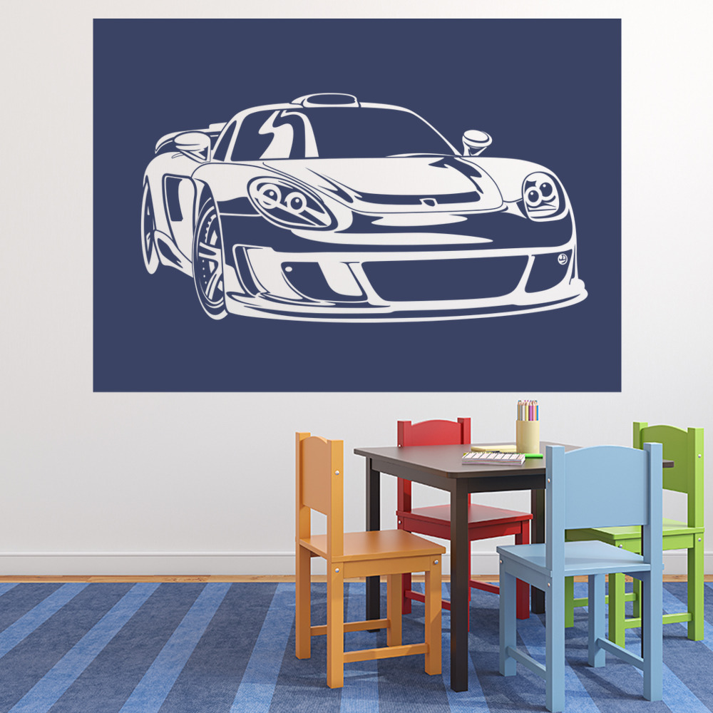 Race Car In Frame Porsche Carrera Wall Sticker