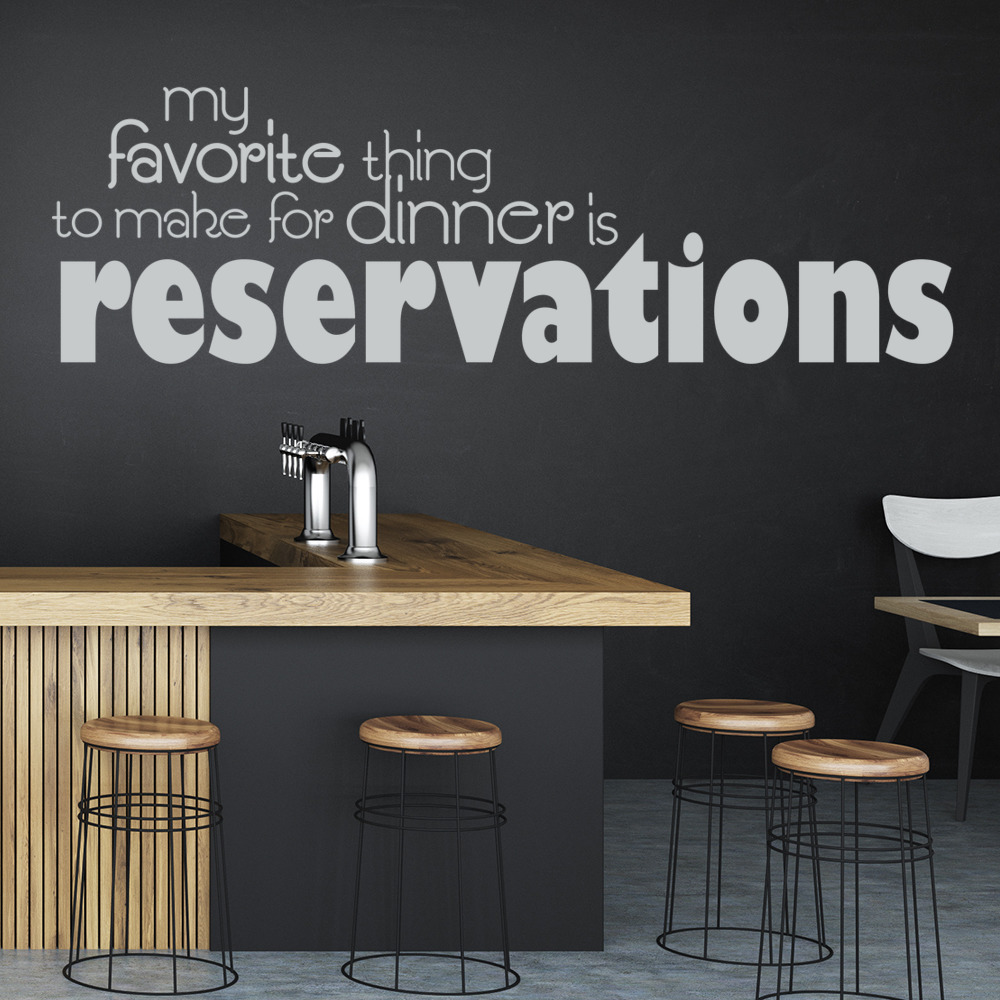 Reservations Kitchen Quote Wall Sticker