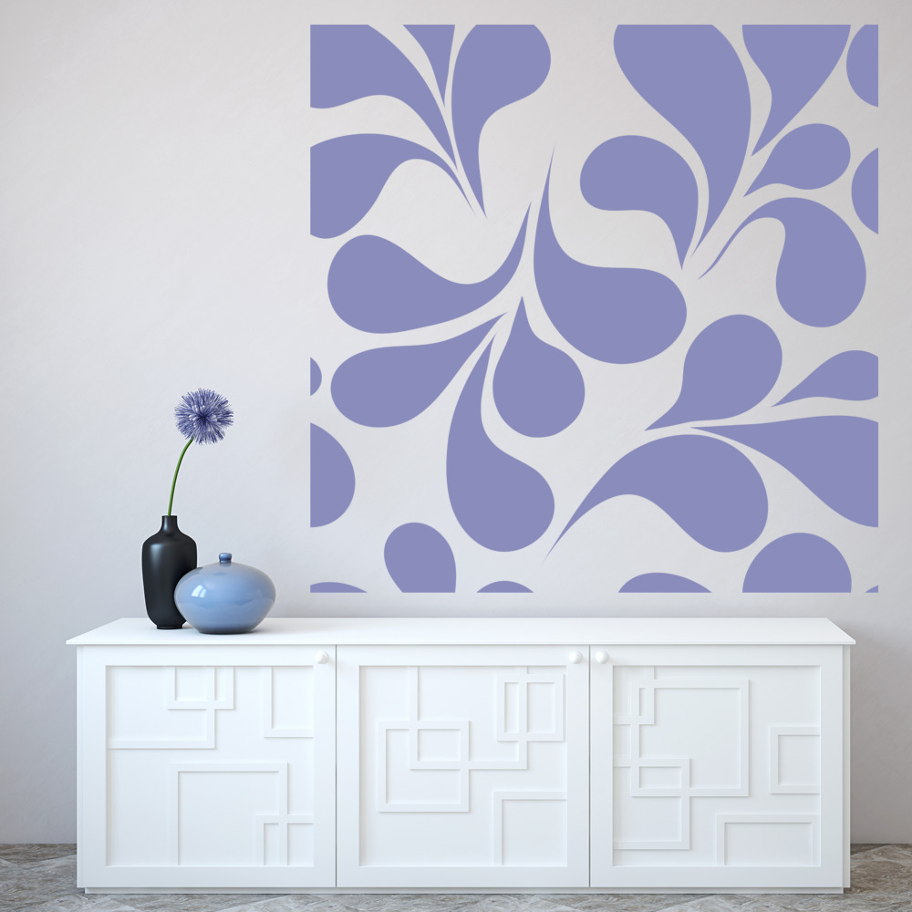 Retro Design Floral Pattern Wall Sticker