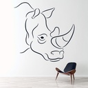 Rhinoceros Portrait Rhino Outline Wild Animals Wall Sticker Home Decor Art Decal