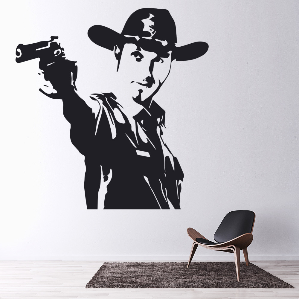 Rick Grimes Portrait The Walking Dead Wall Sticker