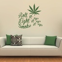 Roll It Up Smoke It Up Weed Wall Sticker