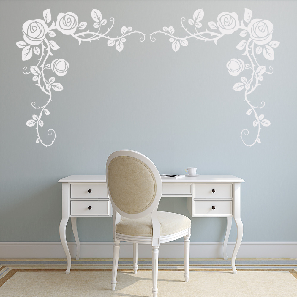 Rose Flower Headboard Wall Sticker