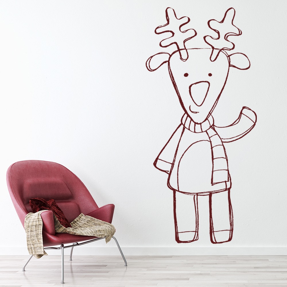Rudolph Reindeer Christmas Animals Wall Sticker